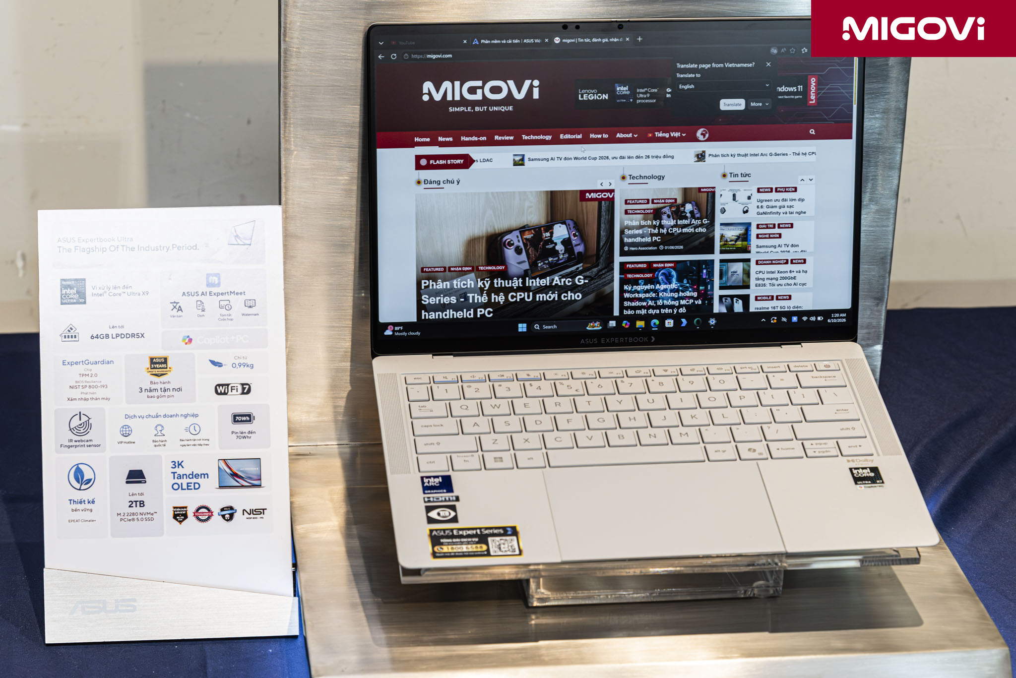 Asus Expertbook Ultra B9406caa Hands On Migovi 19